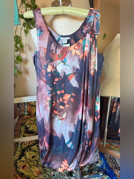 H&M Dresses & Skirts - H&M Sheer Womens Dress Sz 8 Sleeveless Ruched Bubble Hem Brown Floral Print NWT